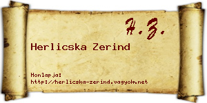 Herlicska Zerind névjegykártya
